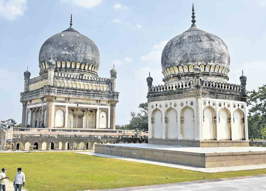 Qutub Shahi Tombs, a splendid example of Deccan architecture.